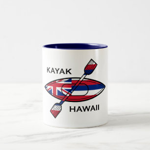 Kayak Hawaii Flagga Två-Tonad Mugg