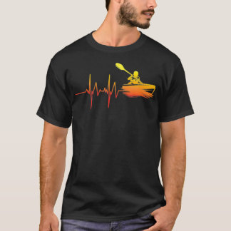 Kayak Heartslag Paddle Boating Älskare Gift Idea T Shirt