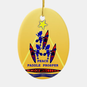 Kayak Helgdag Paddle ~ Peace Paddle Prosper Cerami Julgransprydnad Keramik