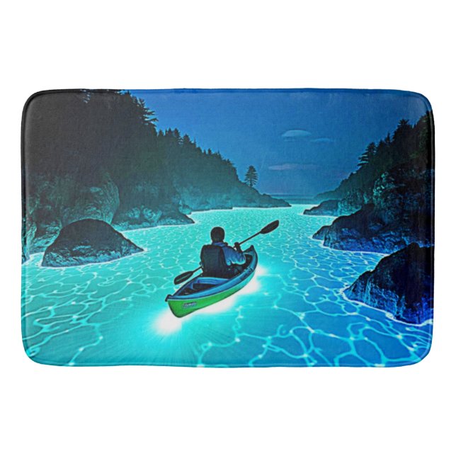 Kayak i Glowing Vatten Design Badrumsmatta (Framsidan)