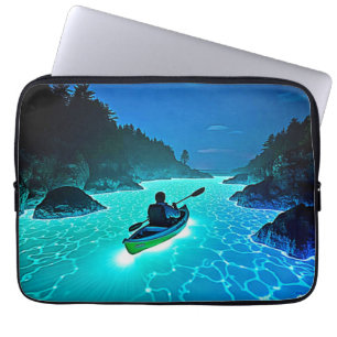 Kayak i Glowing Vatten Design Laptop Fodral