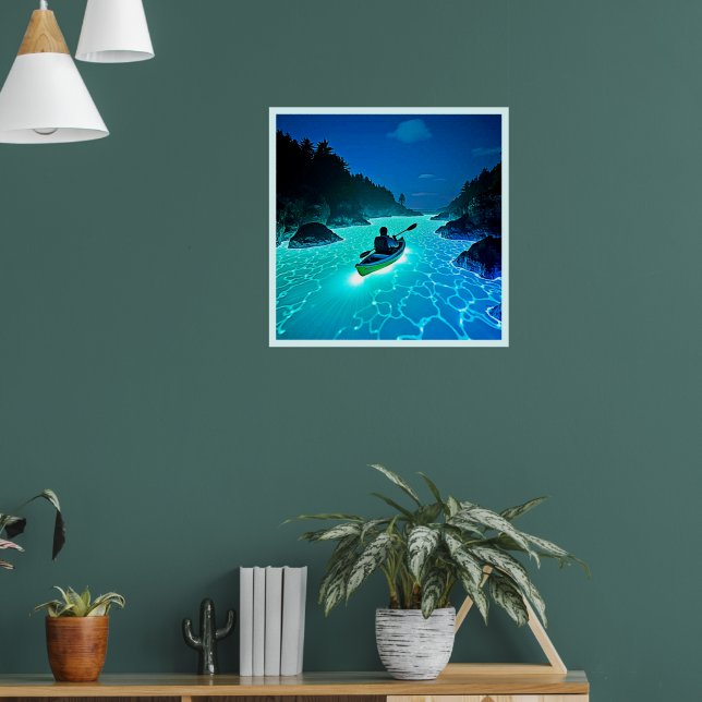 Kayak i Glowing Vatten Design Poster (Vardagsrum 1)