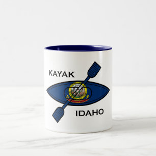 Kayak Idaho Flagga Två-Tonad Mugg