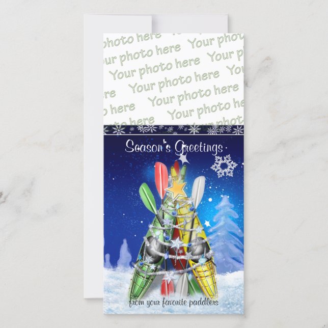 Kayak Julgran Julkort (Framsida)