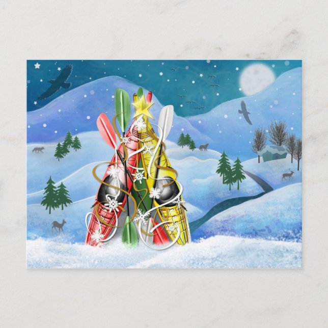 Kayak Julgran - naturens underverk Helg Vykort (Framsida)