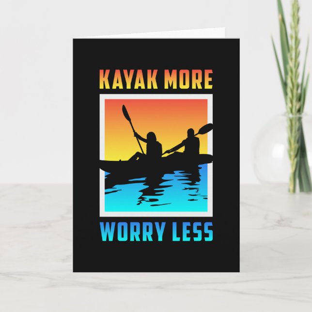 Kayak Kayaking Canoe Canoeing Paddle Funny Gift Kort (Framsida)