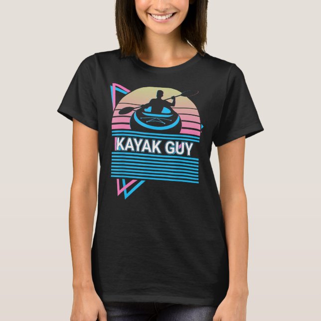Kayak Kayaking Retro Kayak Guy T Shirt (Framsida)