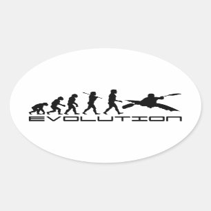 Kayak Kayaking Vatten sport Evolution Art Ovalt Klistermärke