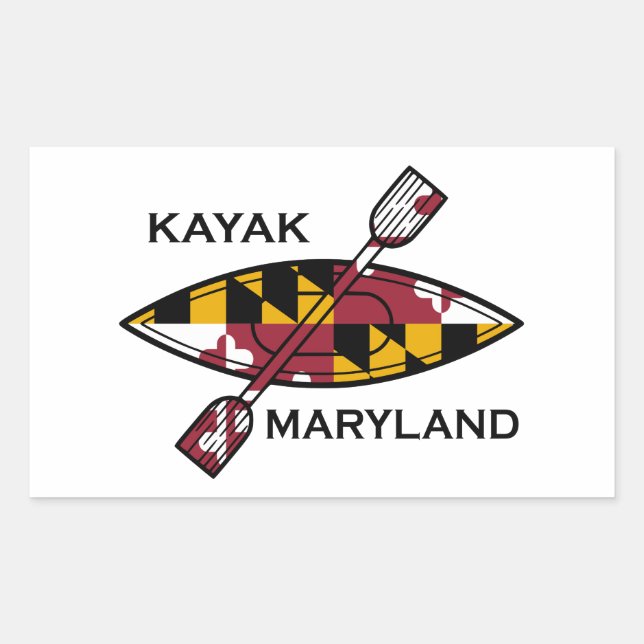 Kayak Maryland Rektangulärt Klistermärke (Framsida)