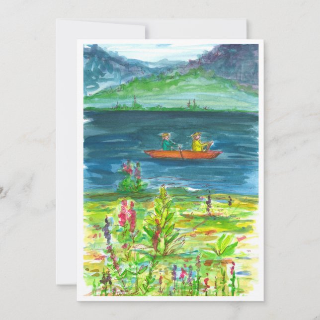 Kayak Mountain Sjö Pension Party bjudande in Inbjudningar (Framsida)