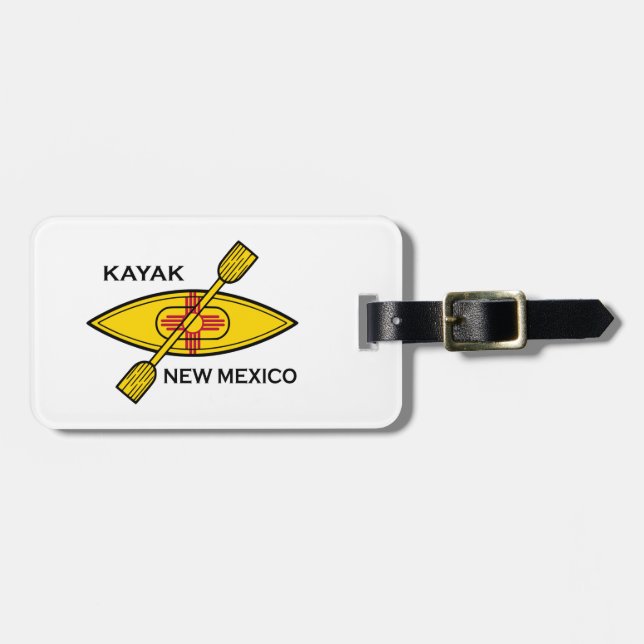 Kayak New mexico Flagga Bagagebricka (Horisontell Framsida)