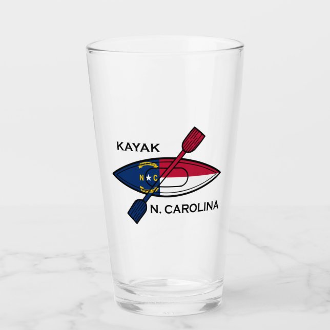 Kayak North Carolina Flag Glaskopp (Framsida)