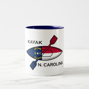 Kayak North Carolina Flagga Två-Tonad Mugg
