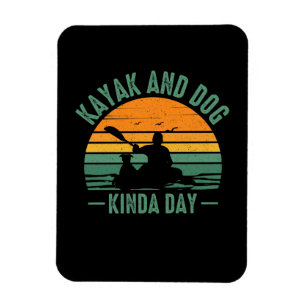 Kayak och Hund Kinda Day Day Magnet