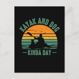 Kayak och Hund Kinda Day Day Vykort