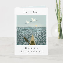 Kayak och Sandhill cranes över inbjudan till vatte