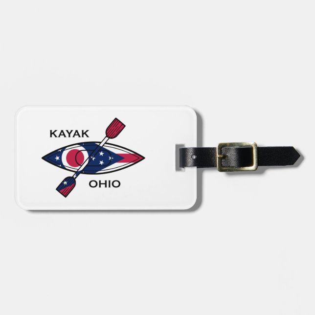 Kayak Ohio Flagga Bagagebricka (Horisontell Framsida)