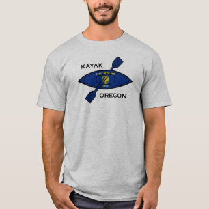 Kayak Oregon Flagga T Shirt