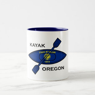 Kayak Oregon Flagga Två-Tonad Mugg