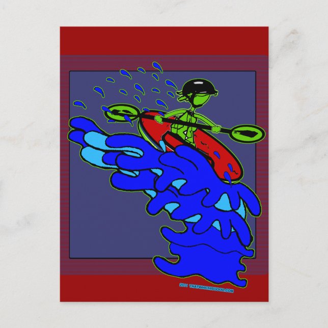 Kayak over Waterfall Shirts & Sak Vykort (Framsida)