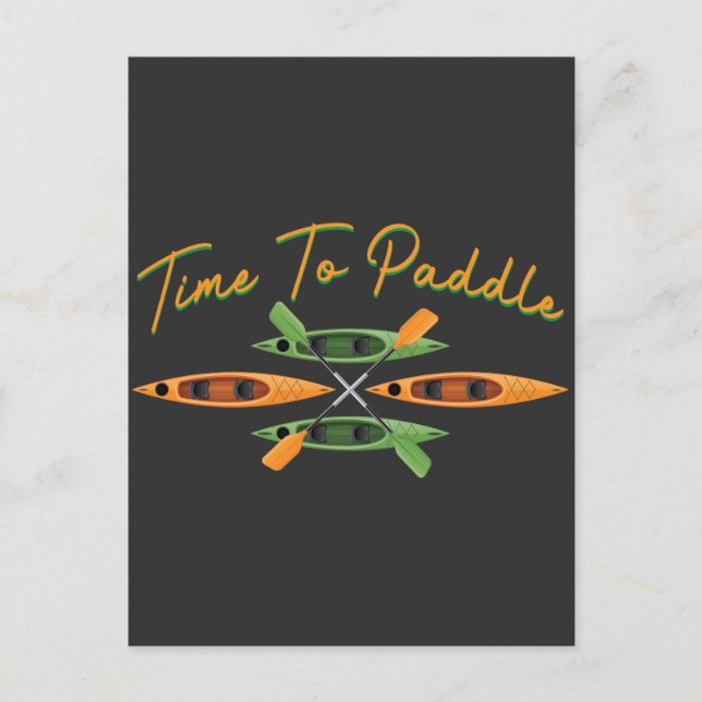 Kayak Paddling Time Whitewater Paddle Boat Älskare Vykort (Framsida)