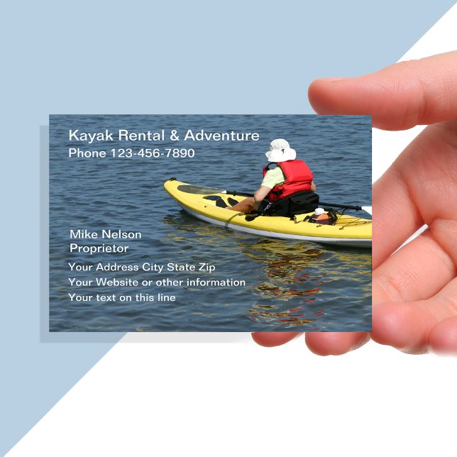 Kayak Rental & Outdoor Äventyr Visitkort (Skapare uppladdad)