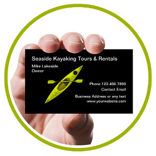 kayak Rental Vatten sport Theme Visitkort
