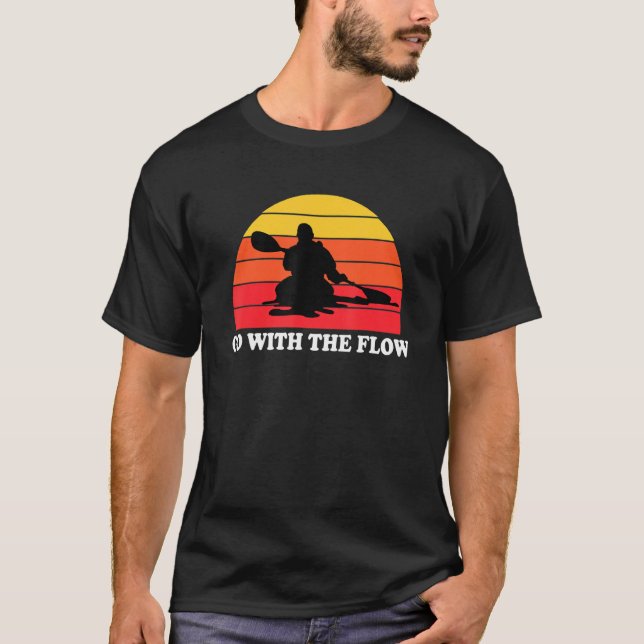 Kayak Retro Vintage Sunset Kayaking T Shirt (Framsida)