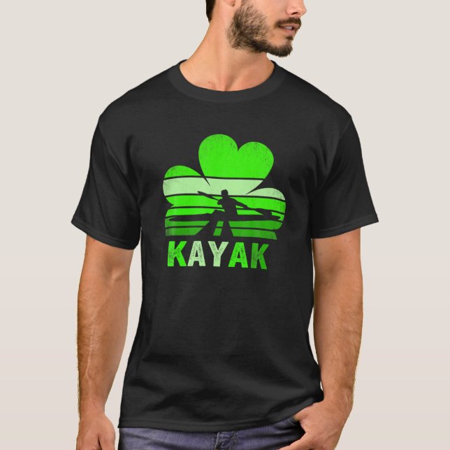 Kayak shamrock Shirt St patricks day T (Framsida)