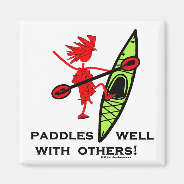 Kayak Shirt, Kayak Gift, Bumper Sticker med mera! Magnet (Framsidan)
