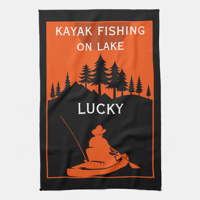 Kayak Sjö och flodfiske Kökshandduk (Vertikal)