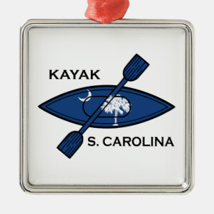 Kayak South Carolina Flagga Julgransprydnad Metall