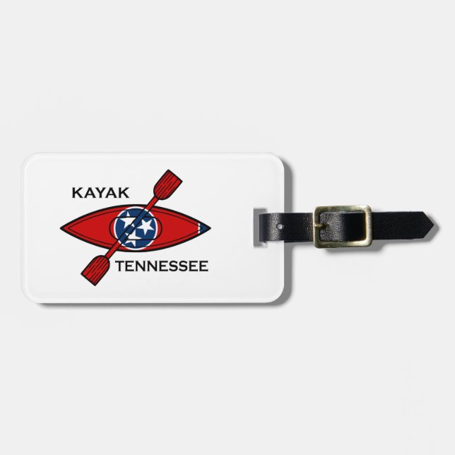 Kayak Tennessee Flagga Bagagebricka (Horisontell Framsida)