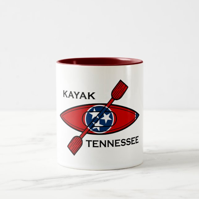 Kayak Tennessee Flagga Två-Tonad Mugg (Center)