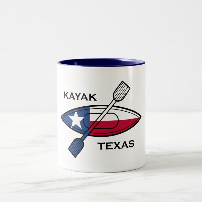 Kayak Texas Flagga Två-Tonad Mugg (Center)