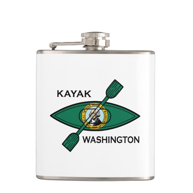 Kayak Washington Statlig flagga Fickplunta (Framsidan)