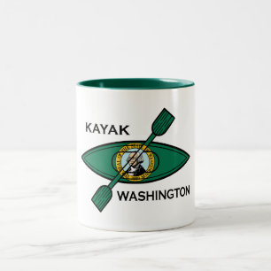 Kayak Washington Statlig flagga Två-Tonad Mugg