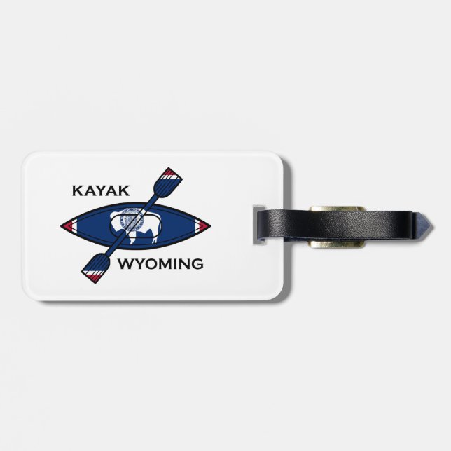 Kayak Wyoming Flagga Bagagebricka (Baksida Vågrät)