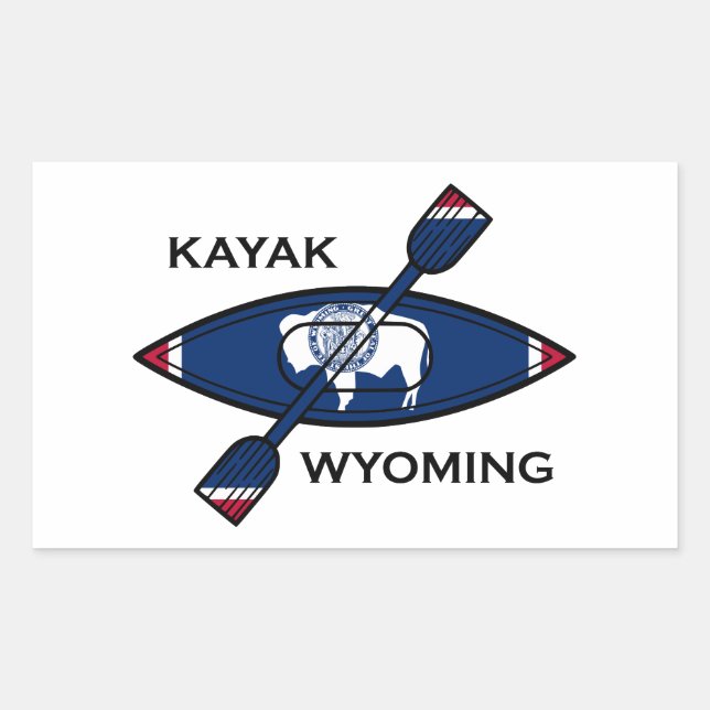 Kayak Wyoming Flagga Rektangulärt Klistermärke (Framsida)