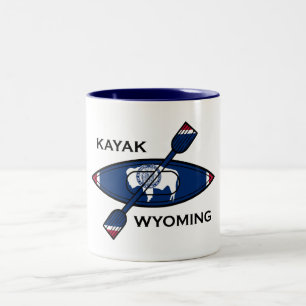 Kayak Wyoming Flagga Två-Tonad Mugg