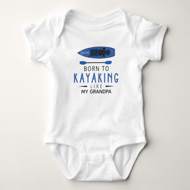 Kayaker Born till Kayaking som min farfar Canoeing T Shirt (Framsida)
