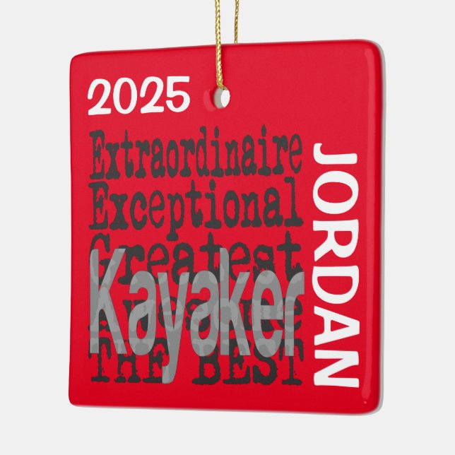 Kayaker Extraordinaire ANPASSNINGSBAR Julgransprydnad Keramik (Vänster)