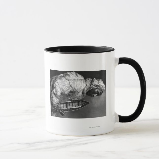 Kayaker med vatten-säker jacka och leksak-båt mugg (Höger)