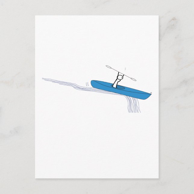 Kayaker vid vatten vykort (Framsida)