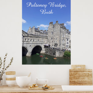 Kayakers at Pulteney Bridge, Bath, Underbara Storb Poster