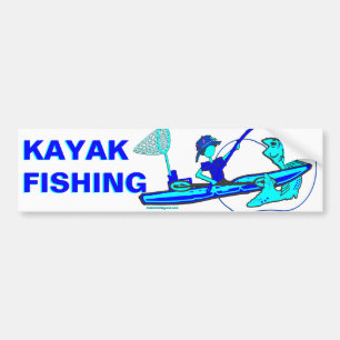 Kayakfiske i Blues Bildekal