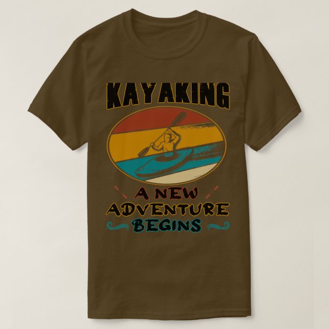 Kayaking a new äventyr börjar Kayak och Canoeing T Shirt (Design framsida)
