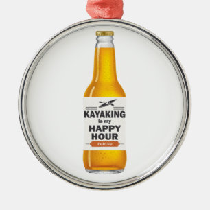 Kayaking är min Lycklig-timme Julgransprydnad Metall