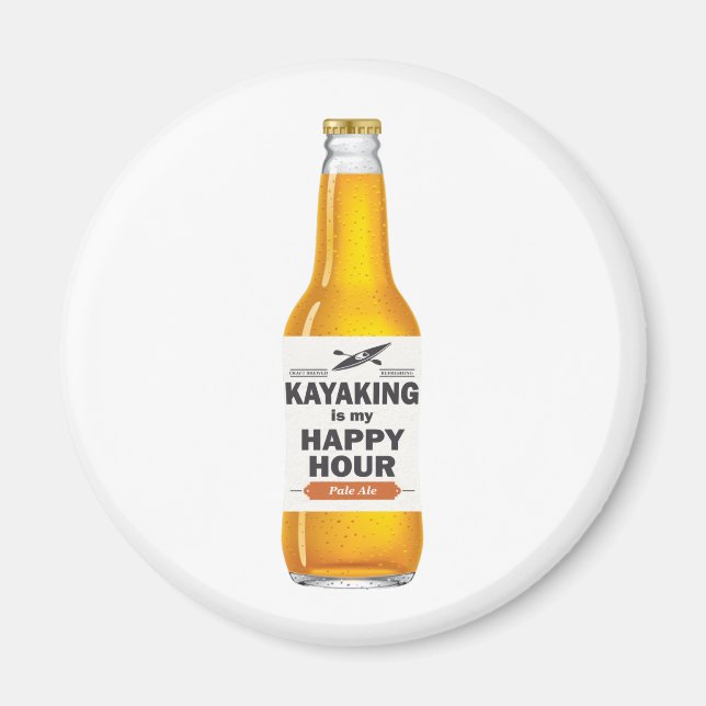 Kayaking är min Lycklig-timme Magnet (Framsidan)