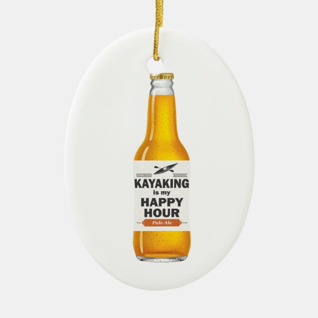 Kayaking är min lyckliga timme julgransprydnad keramik (Framsidan)